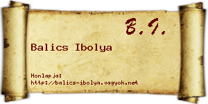 Balics Ibolya névjegykártya