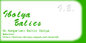 ibolya balics business card